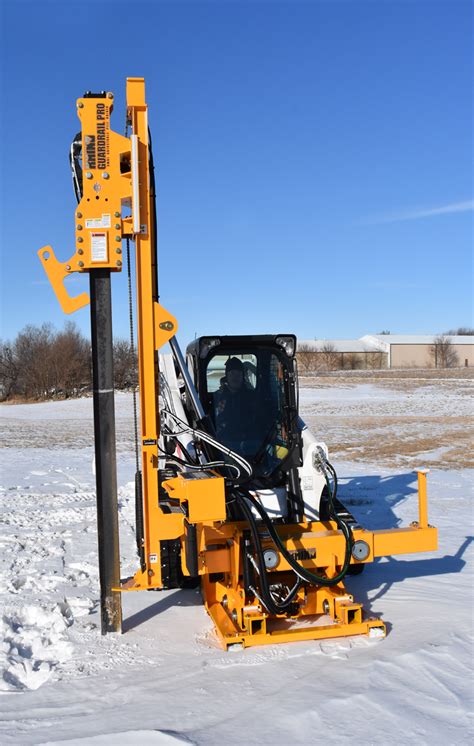 skid steer pile driver attachment|hydraulic skid steer post driver.